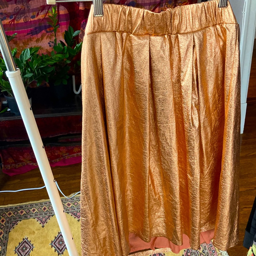 Golden metallic skirt